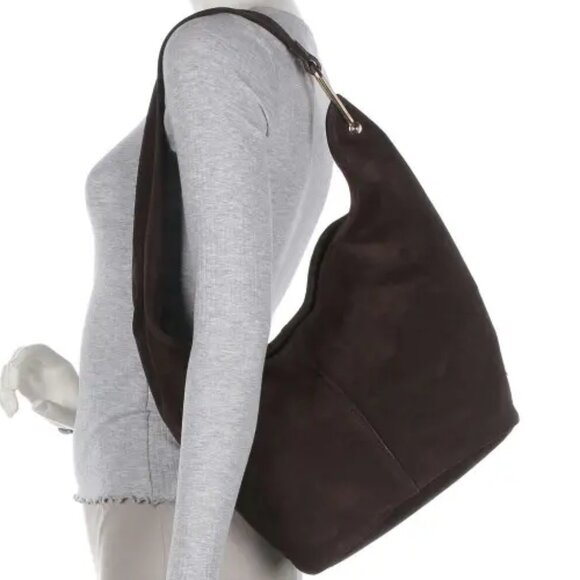 NWT ✅ Michael Kors SONNY Medium Suede Hobo Shoulder Bag in MULBERRY⭐ NWT - Picture 12 of 13